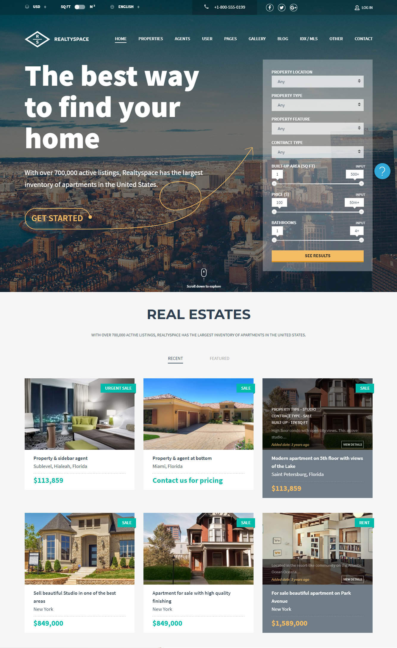 realtyspace real estate wordpress theme