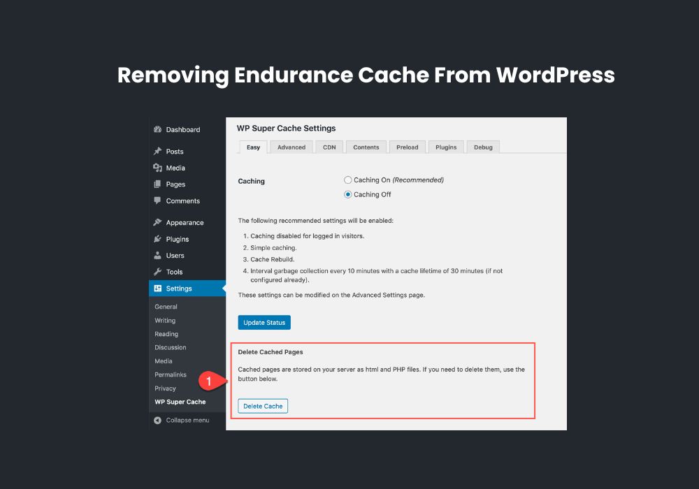 Removing Endurance Cache From WordPress