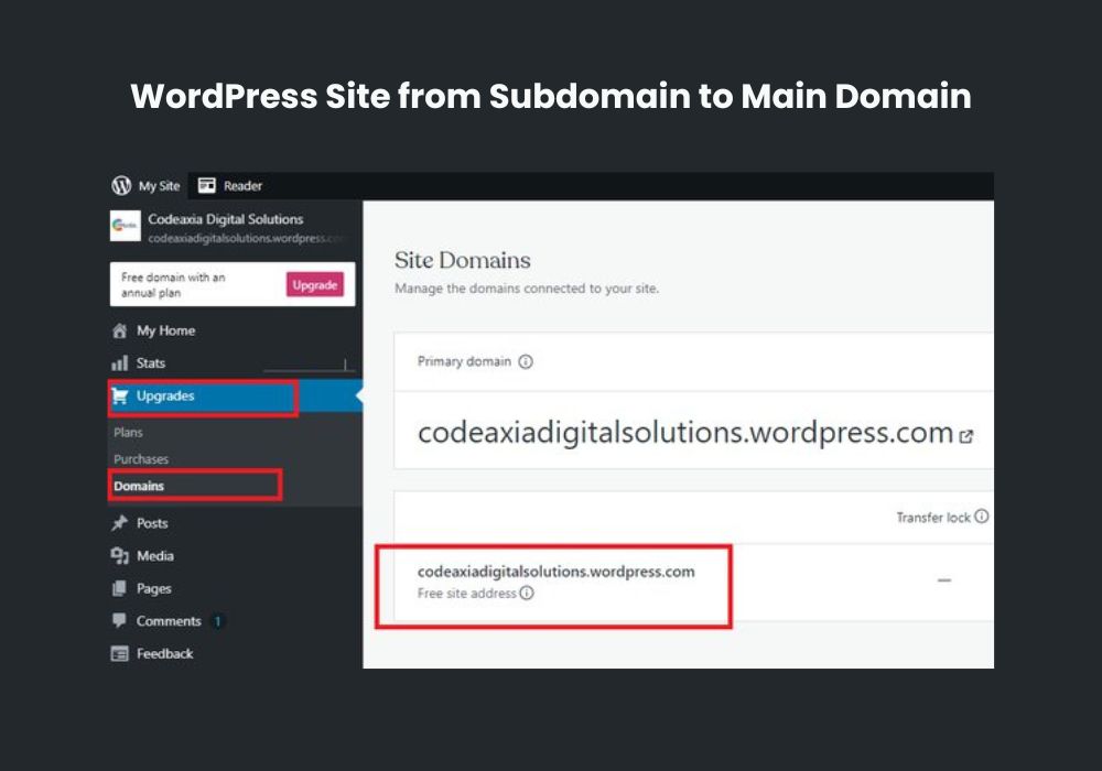 Subdomain to Main Domain