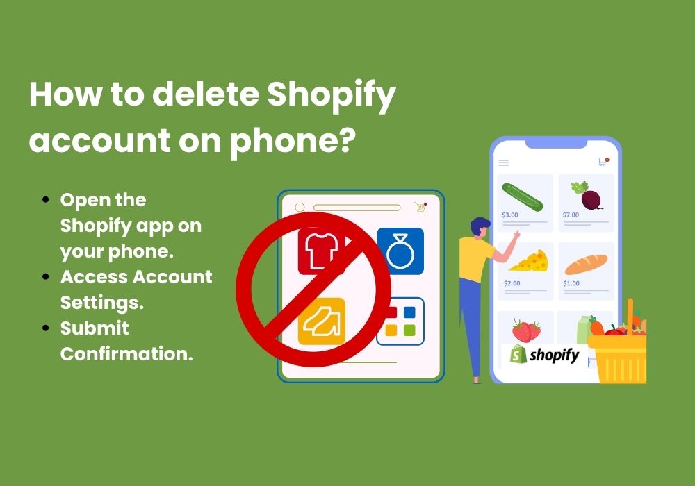 How to delete Shopify account on phone