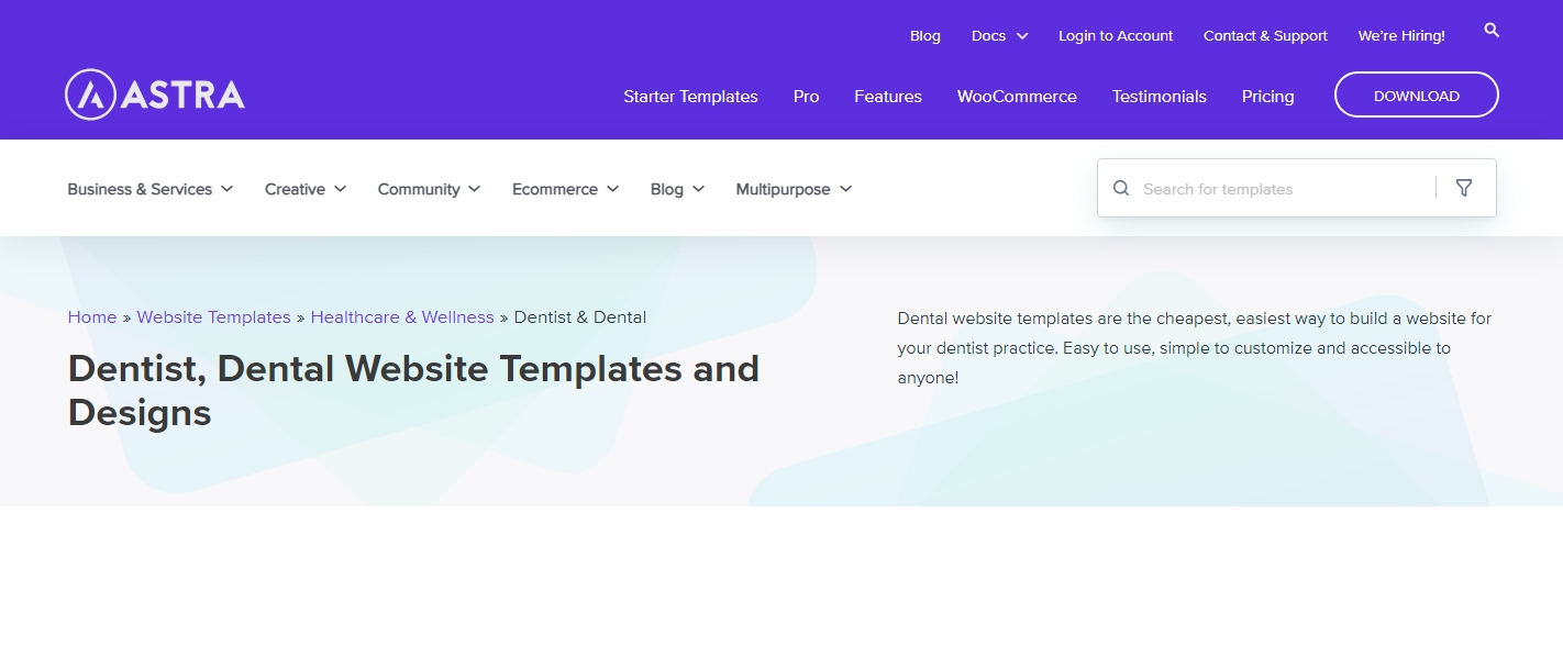 FREE Dental website templates for dentists and dental practices