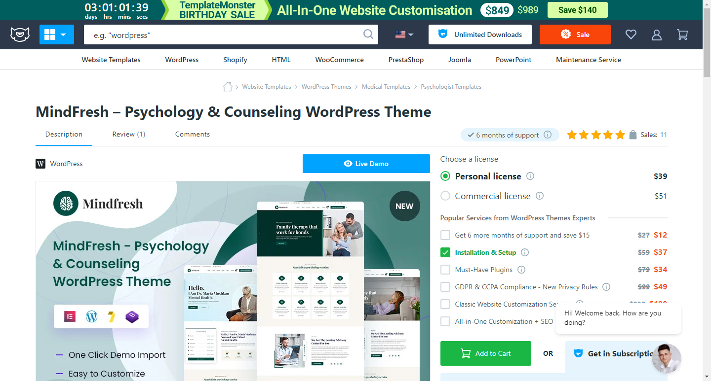 MindFresh – Psychology & Counseling WordPress Theme