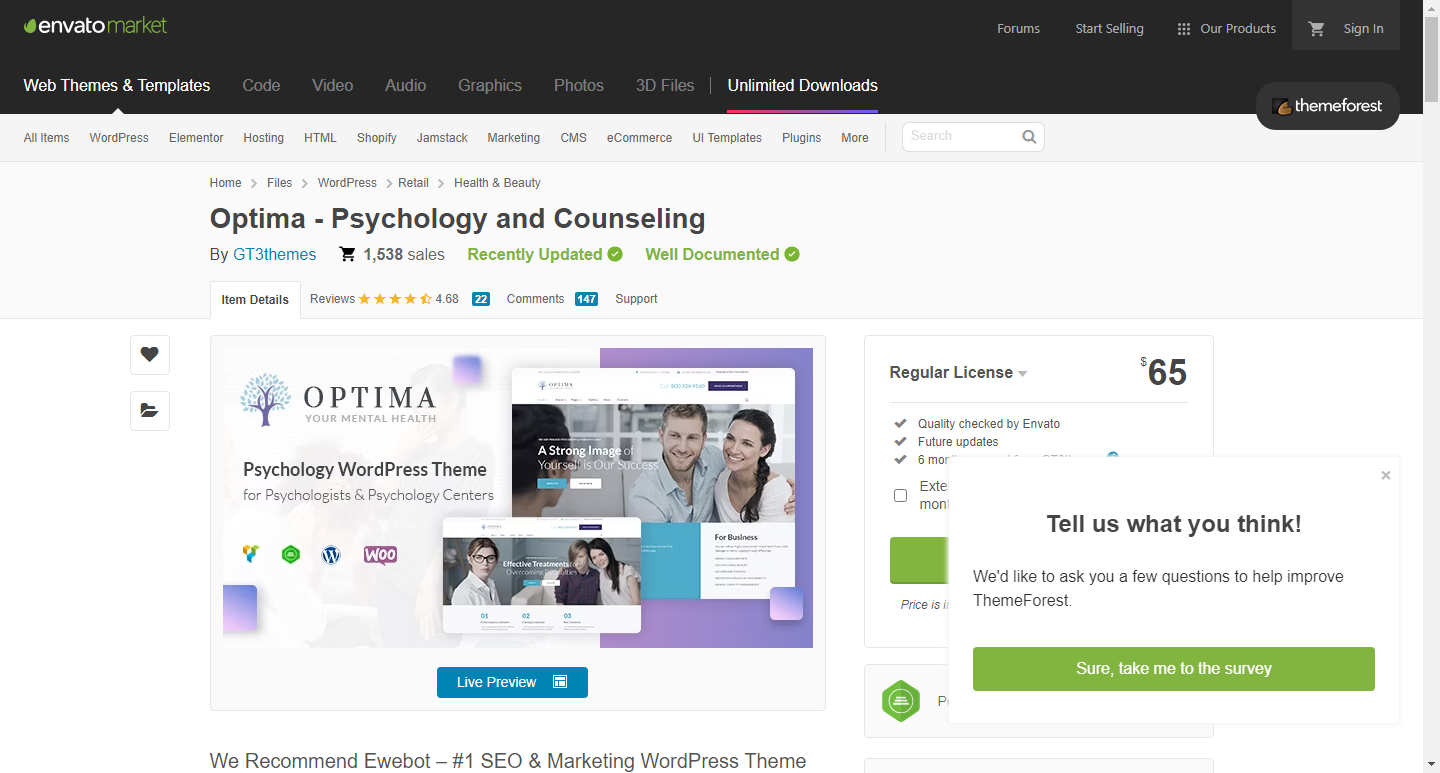 Optima psychologist wordpress themes