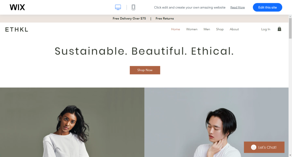 Clothing Store Website Template _ WIX