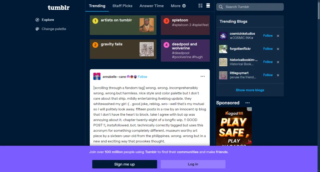 Trending topics on Tumblr