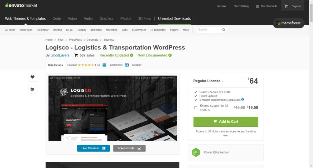 Logisco - Logistics & Transportation WordPress by GoodLayers