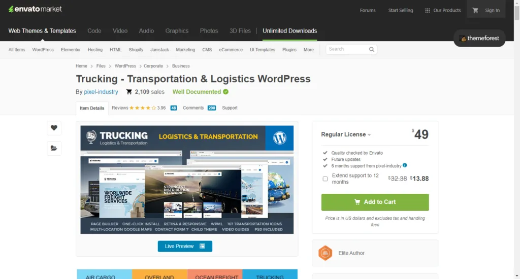 Trucking - Transportation & Logistics WordPress by pixel-industry _ ThemeForest