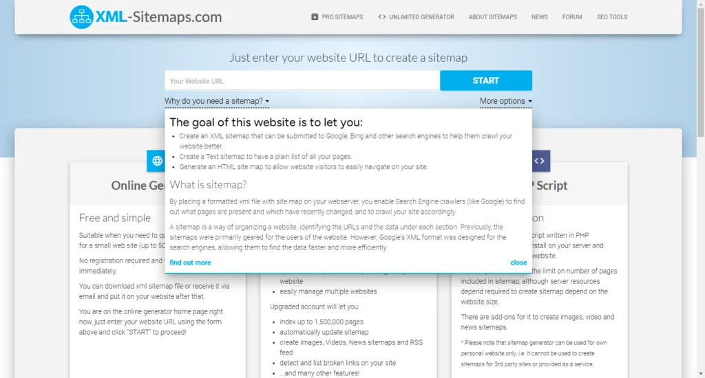 Check the Sitemap