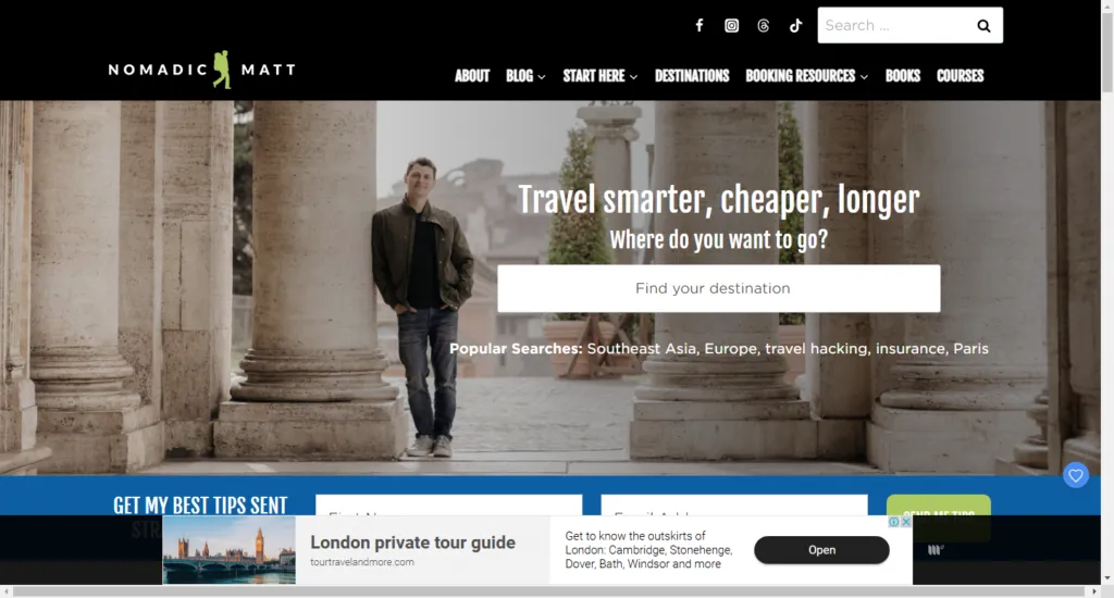 Nomadic Matt’s Travel Blogging Academy